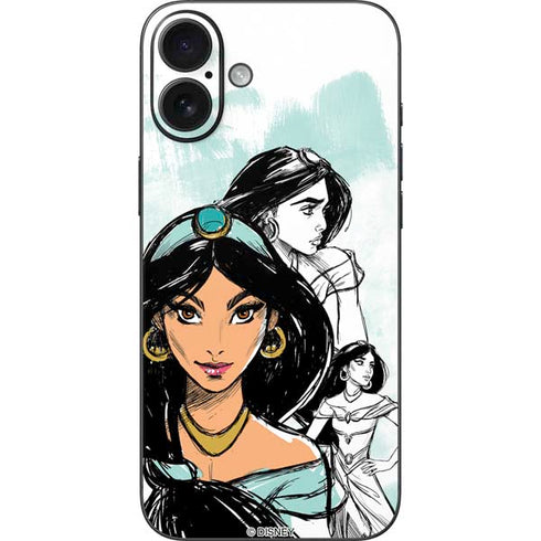 Disney Princess Jasmine Sketch iPhone 16 Plus Skin